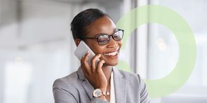 Business woman talking on her phone