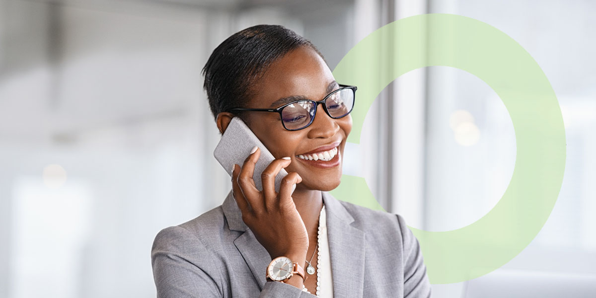 Business woman talking on her phone